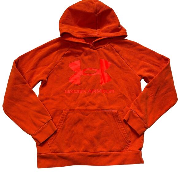 Under Armour Youth Orange Hooded Sweatshirt 10-12Y - Picture 1 of 4